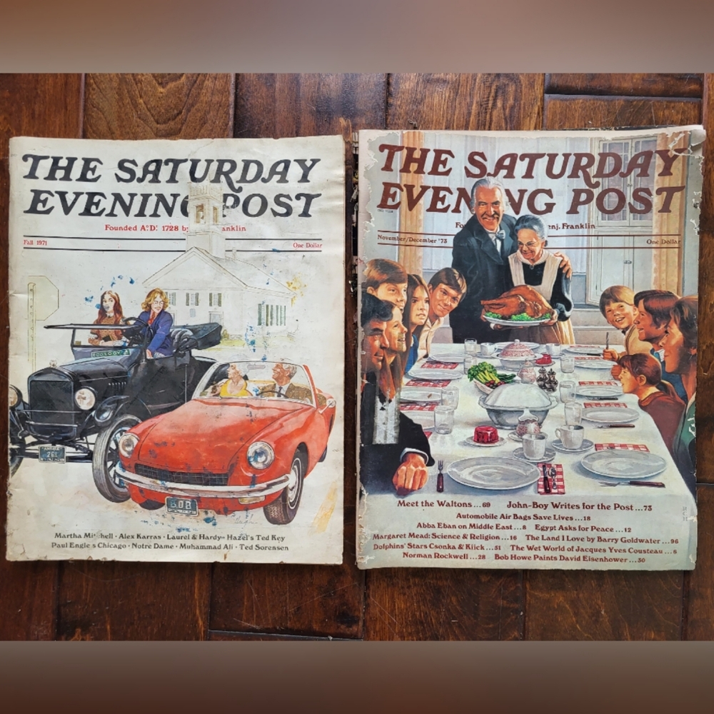 Lot of 2 Vintage The Saturday Evening Post Fall 1971 and Nov/Dec 1973